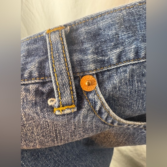 Y2K The Limited Split Blue Denim Knee Length Pencil Skirt Size 10 - Picture 4 of 5